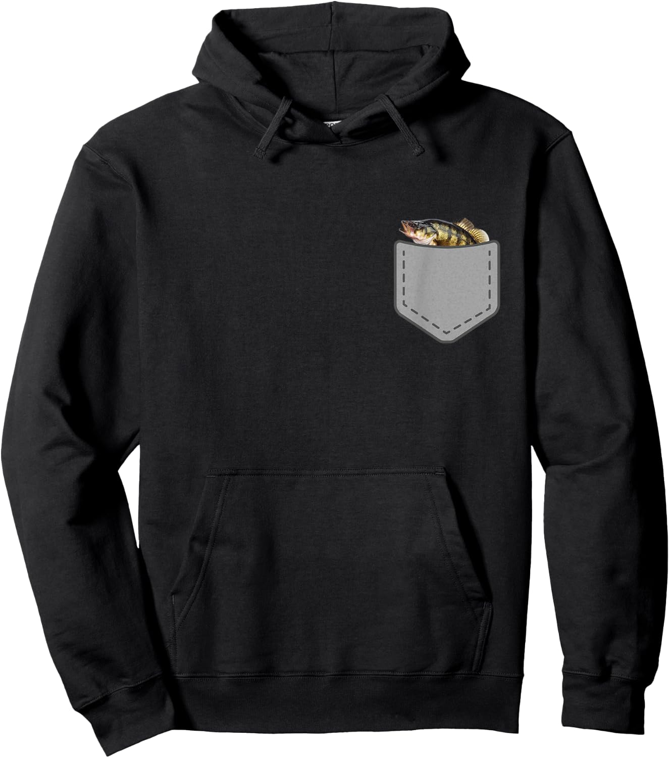 Funny Bass Fish In Your Pocket Fishing Hoodie - Hoodie | Black