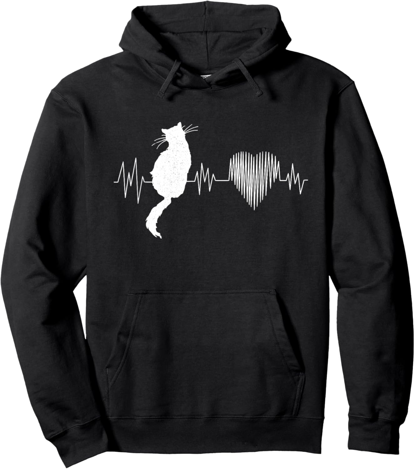 Funny Cat Shirts , Meowy Cute Cat Lover Heartbeat Hoodie - Hoodie | Black