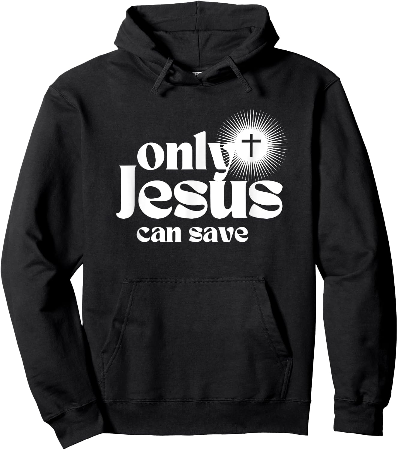 Only Jesus Can Save. Christian Cross. Christ Devotional Hoodie - Hoodie | Black