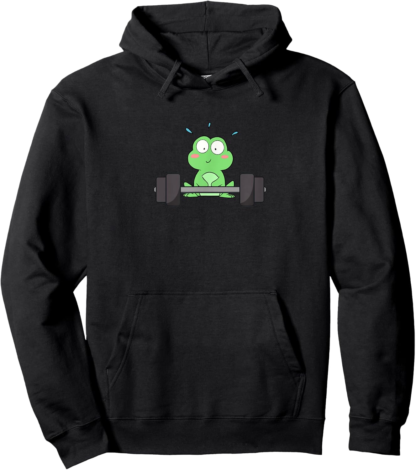 Cute Frog Exercise Deadlift Aesthetic Funny Gym Toad Hoodie - Hoodie | Black