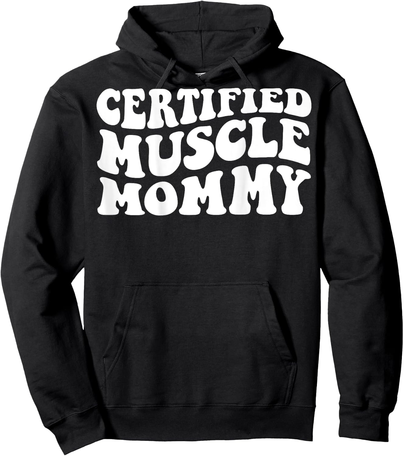 Certified Muscle Mommy on back Hoodie - Hoodie | Black