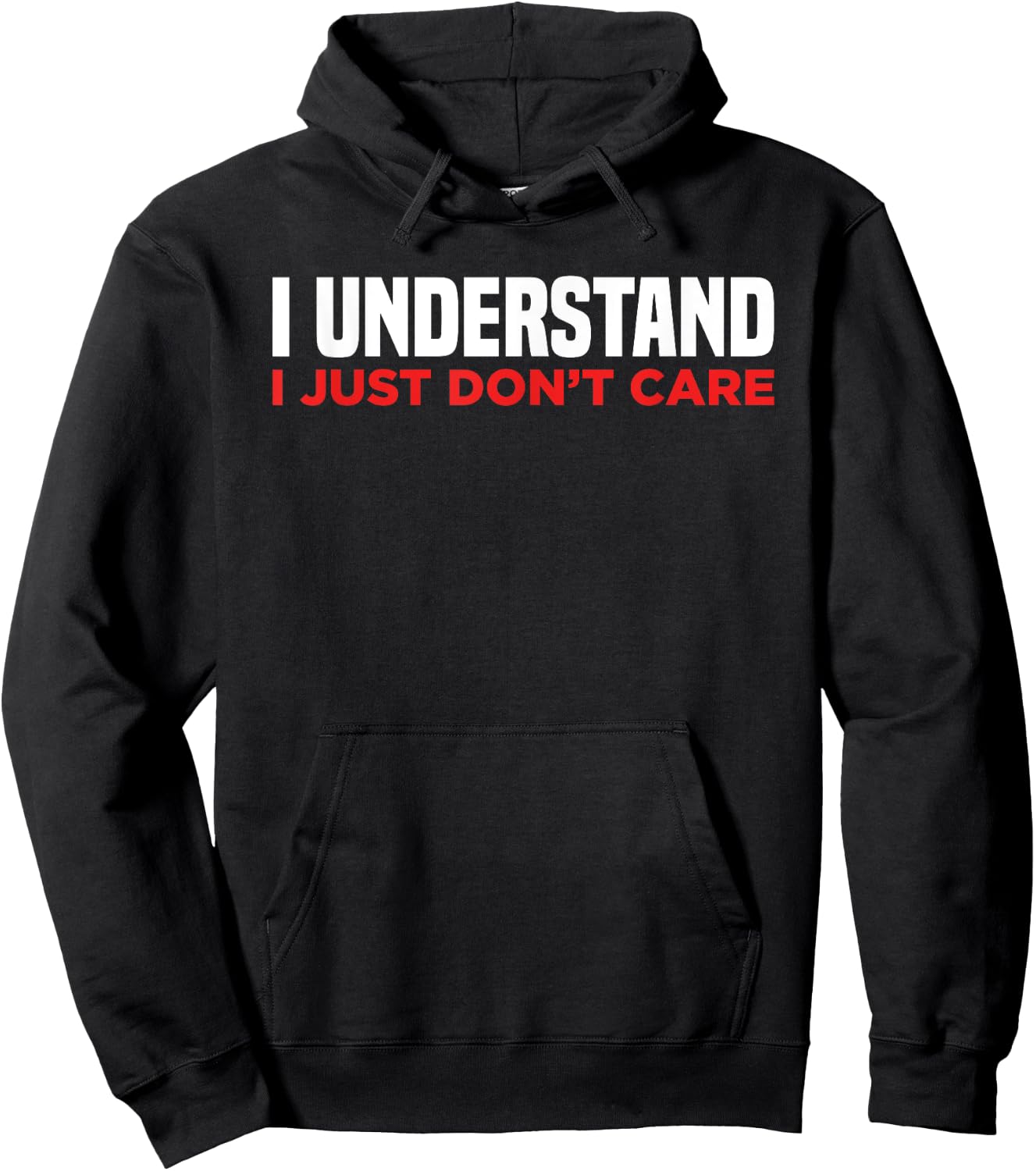 I Understand I Just Don't Care Funny Sarcastic Hoodie - Hoodie | Black