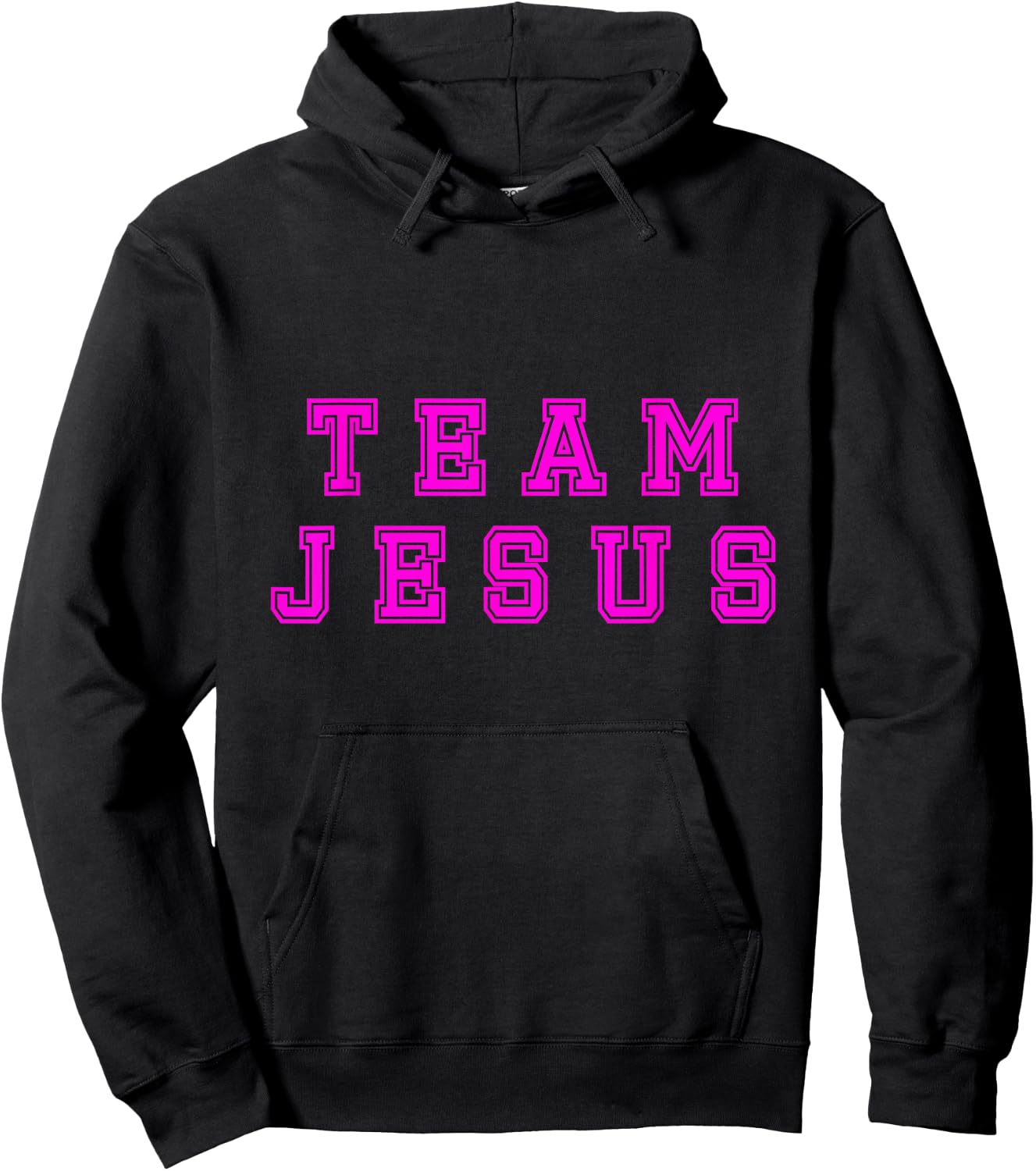 Fuchsia text Team Jesus Christian Athletic sports faith Hoodie - Hoodie | Black