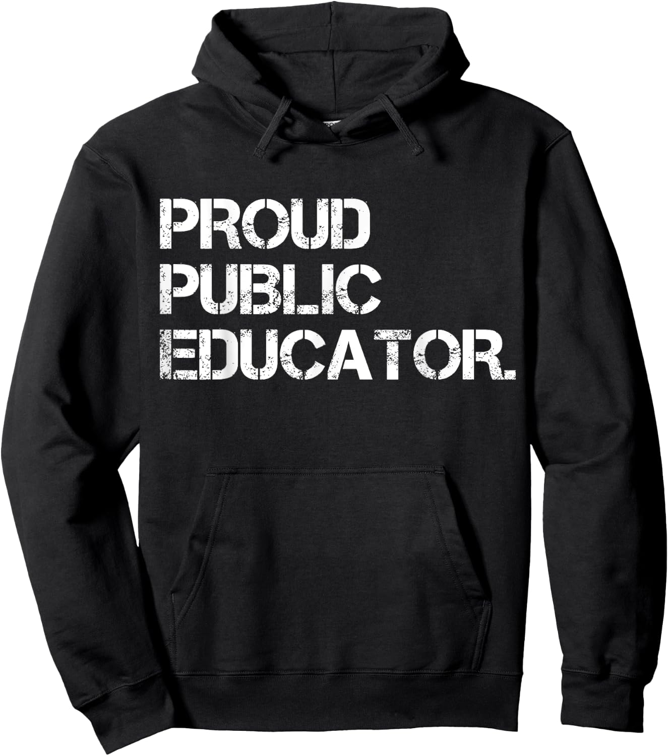 Proud Public Educator Funny Public School Teacher Apparel Women Hoodie - Hoodie | Black