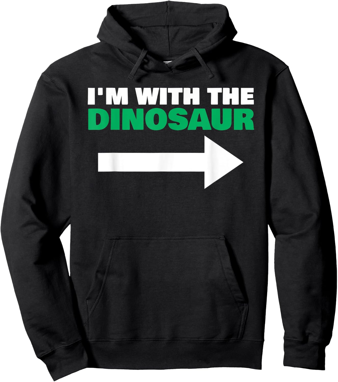 I'm With The Dinosaur Fun Matching Halloween Couple Costume Hoodie - Hoodie | Black