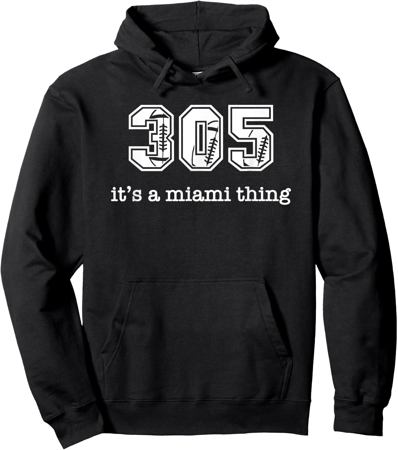305 Its Miami Thing Area Code Football South Beach State Hoodie - Hoodie | Black