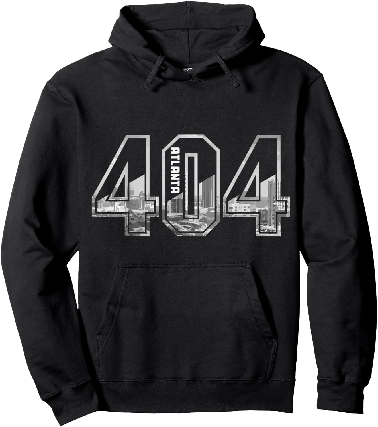 Atlanta Georgia ATL 404 Area Code Pride Skyline Vintage Hoodie - Hoodie | Black