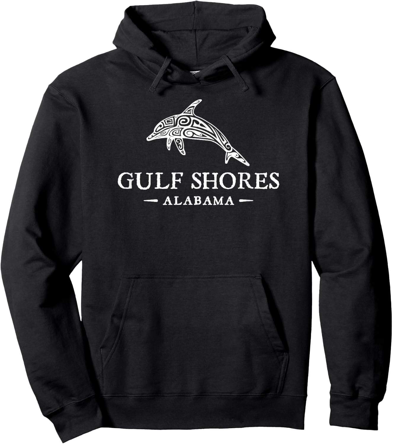 Gulf Shores Alabama Retro Dolphin Travel Vacation Souvenir Hoodie - Hoodie | Black