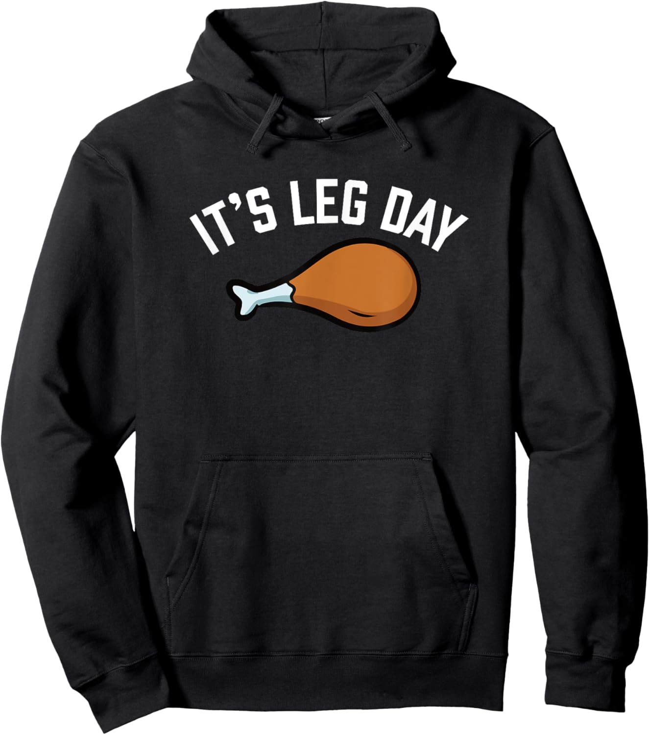 It's Leg Day Funny Workout Turkey Thanksgiving Matching Hoodie - Hoodie | Black