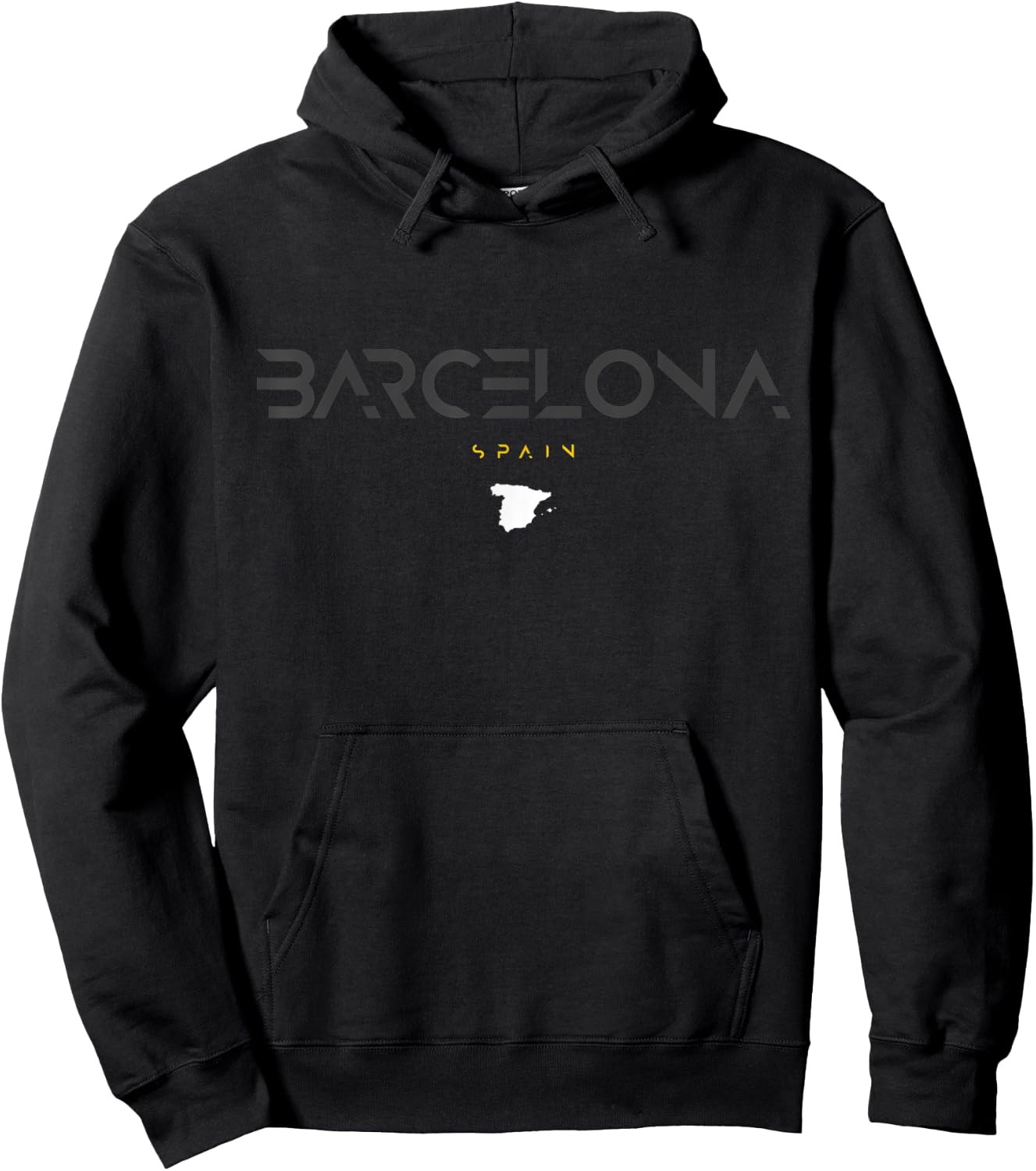 Barcelona Spain Tonal Type Hoodie - Hoodie | Black