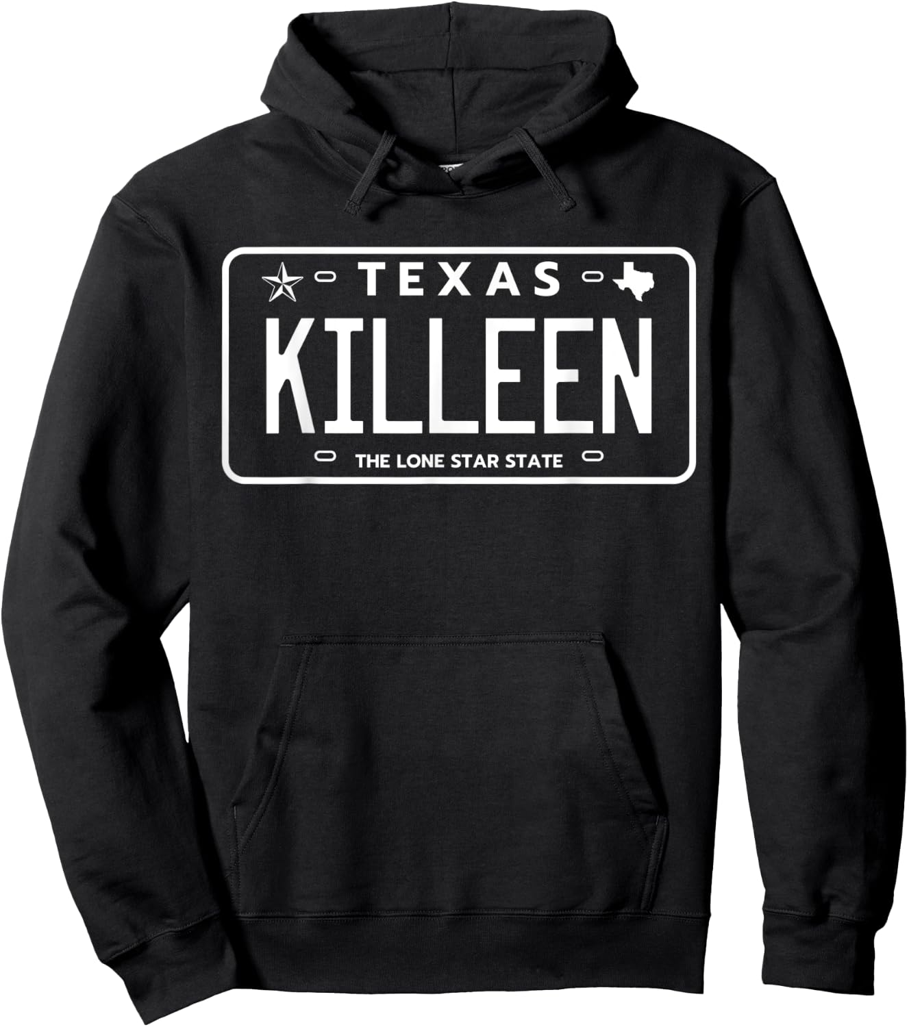 Killeen Texas License Plate Aesthetic of Killeen Hoodie - Hoodie | Black