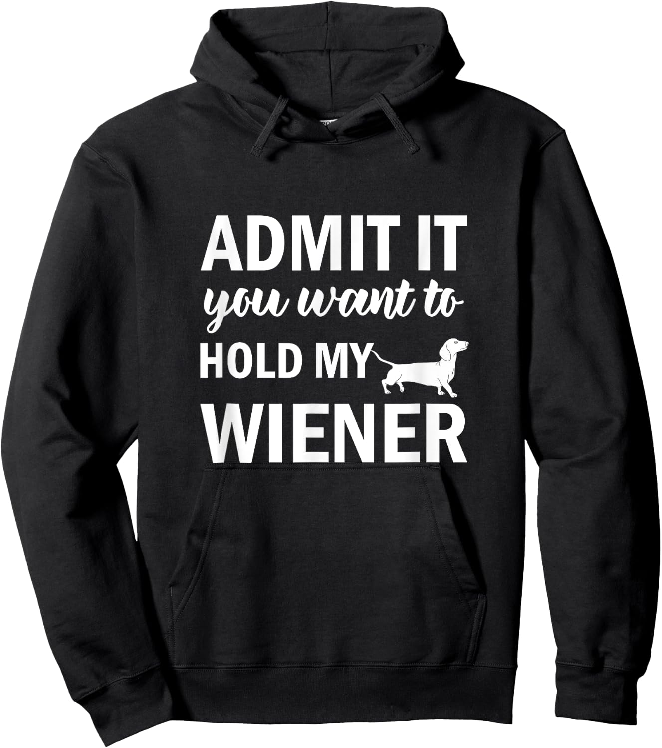 Admit It You Want to Hold My Wiener Dachshund Weenie Dog Hoodie - Hoodie | Black