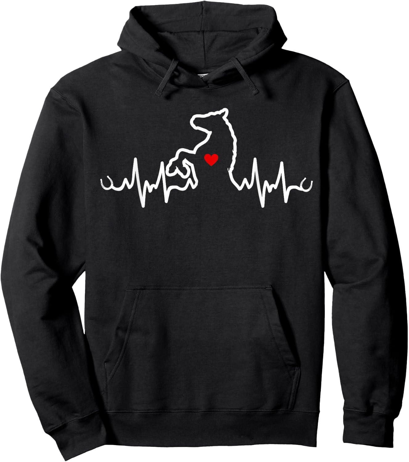 Horse Heartbeat Clothing - Heartbeat Horse Hoodie - Hoodie | Black
