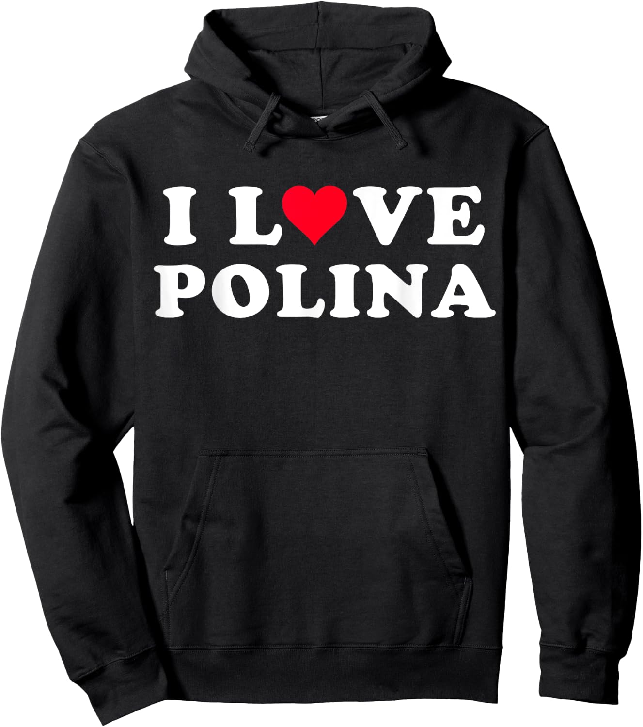 I Love Polina Matching Girlfriend & Boyfriend Polina Name Hoodie - Hoodie | Black