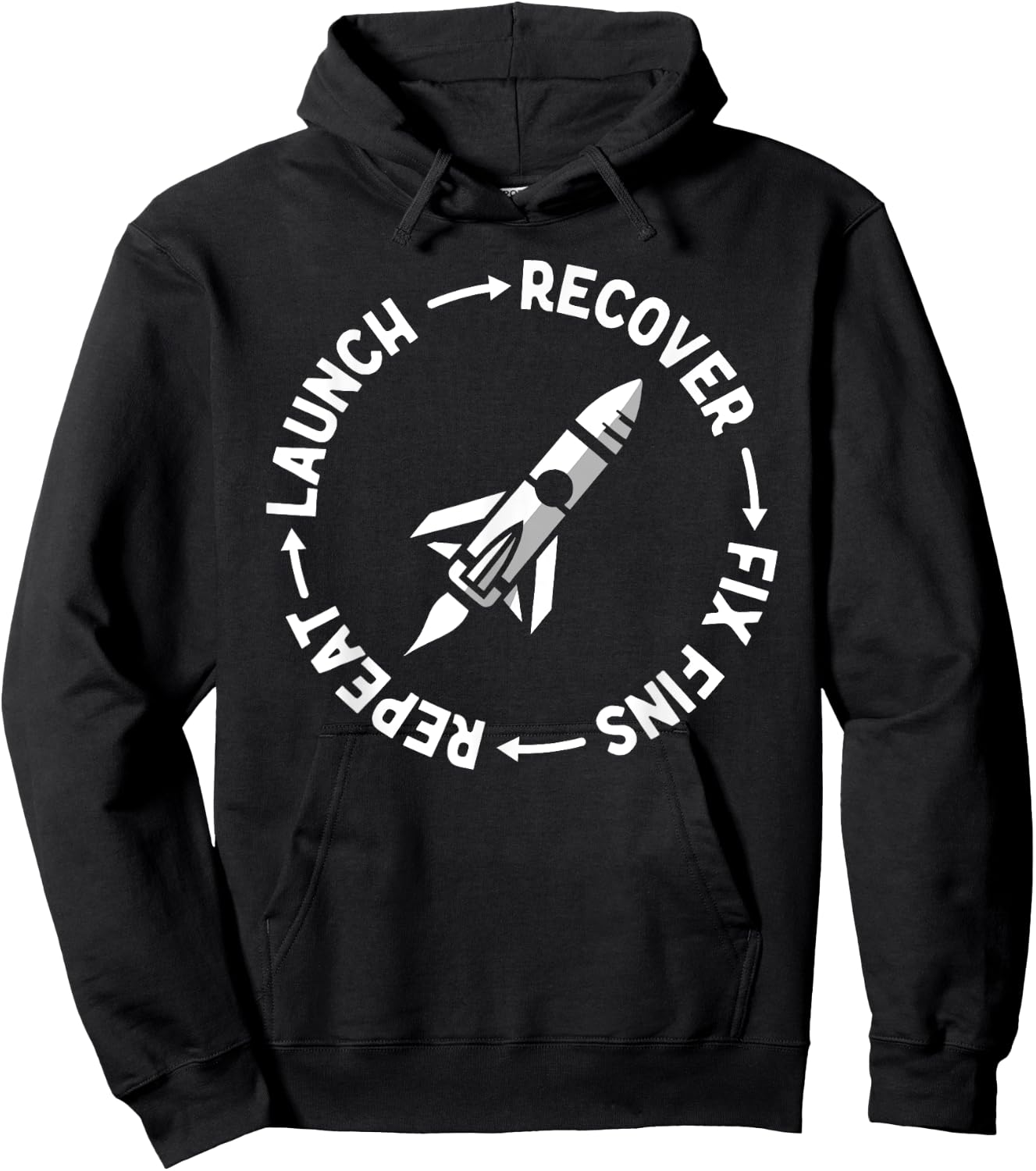 Model Rocket Rocketry Funny Launch and Crash Hoodie - Hoodie | Black