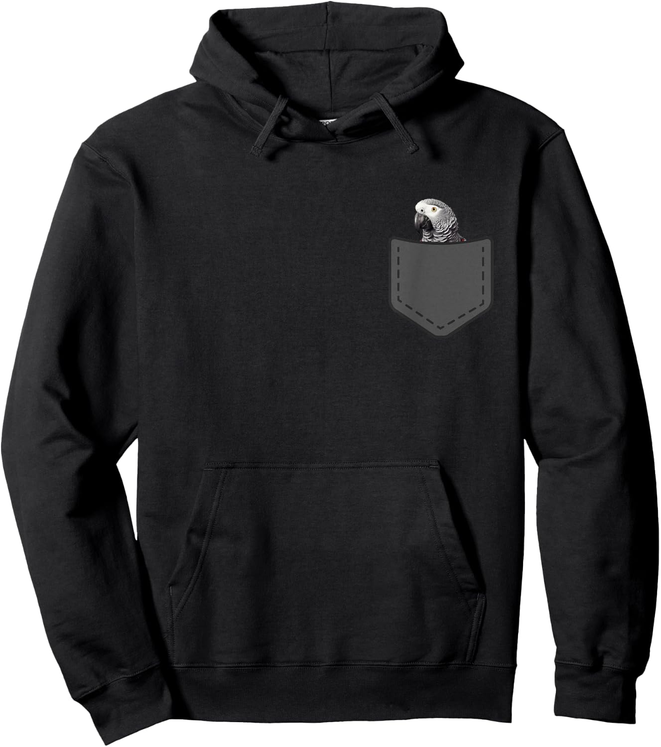 Funny African Grey Parrot Bird In Your Pocket Hoodie - Hoodie | Black
