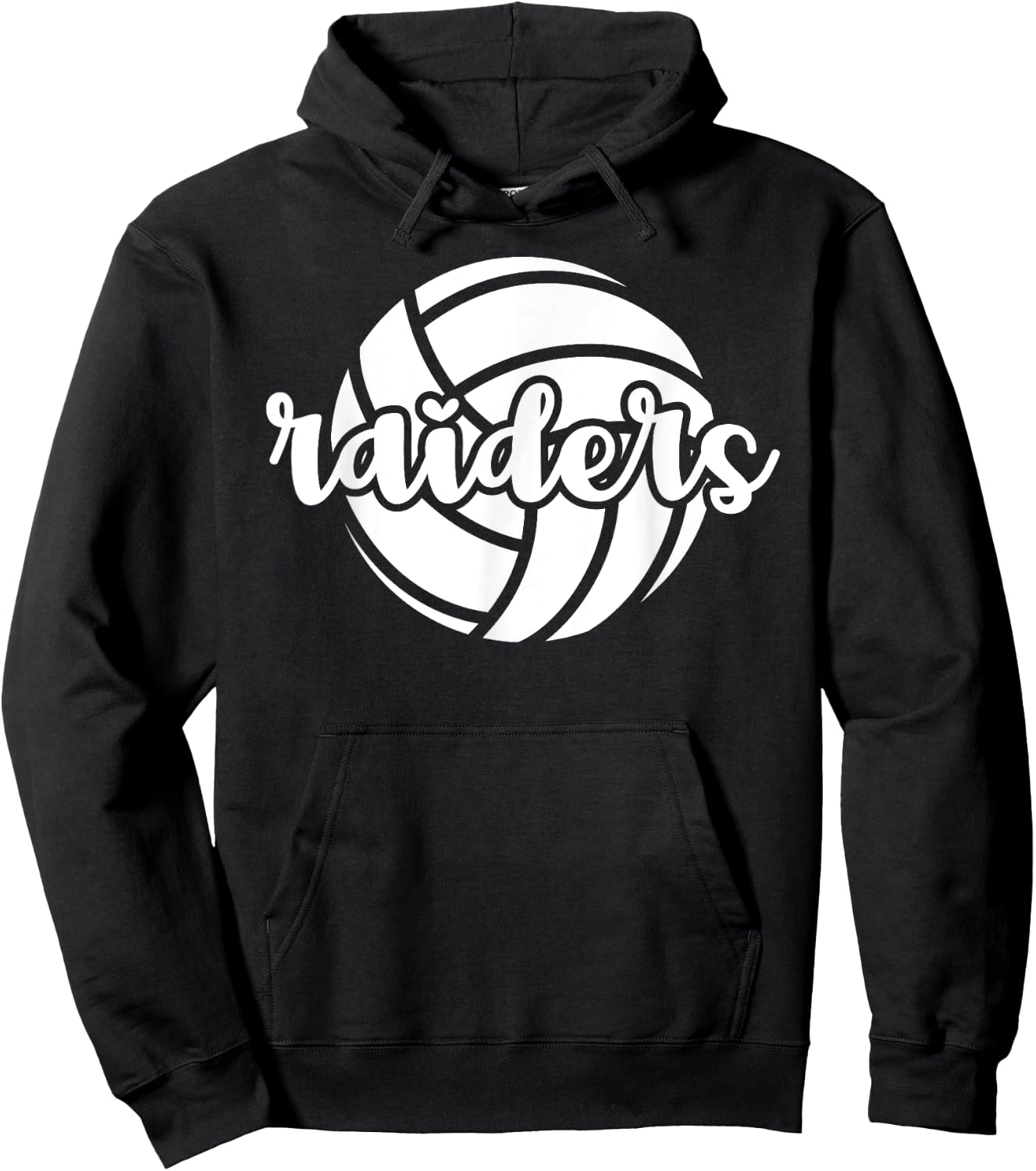 Raiders Volleyball Team Mascot School Spirit Game Night Hoodie - Hoodie | Black