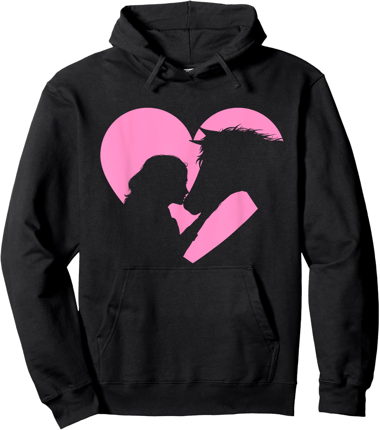 Horse Lover - Girl Kissing Horses Horseman Horseback Riding Hoodie - Hoodie | Black