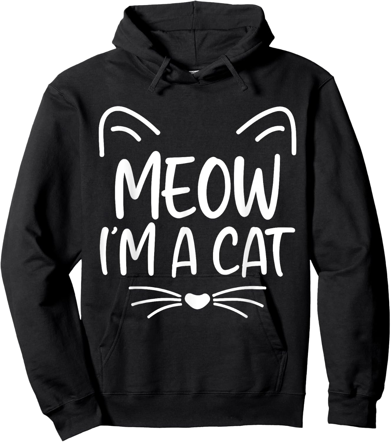 Meow I'm A Cat Funny Cat Lover Halloween Costume Men Women Kids Hoodie - Hoodie | Black