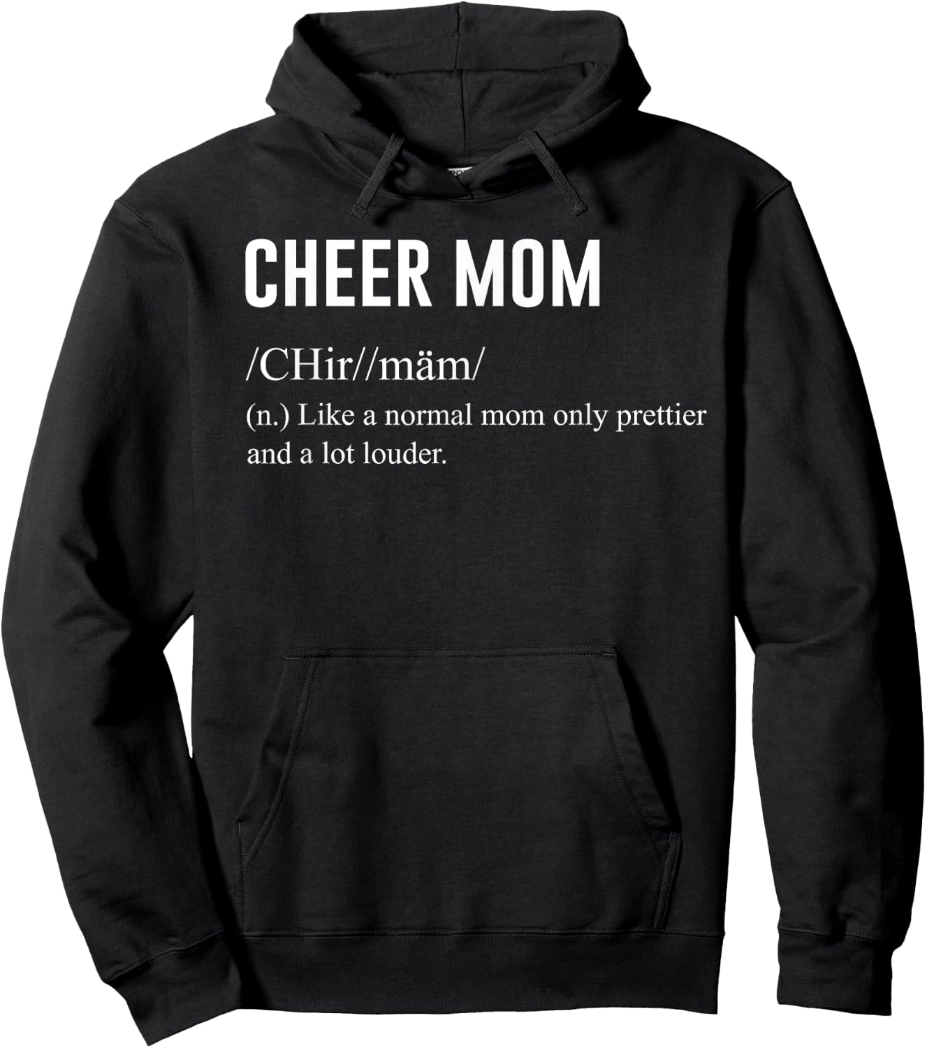 Funny Cheer Mom Definition Hoodie - Hoodie | Black