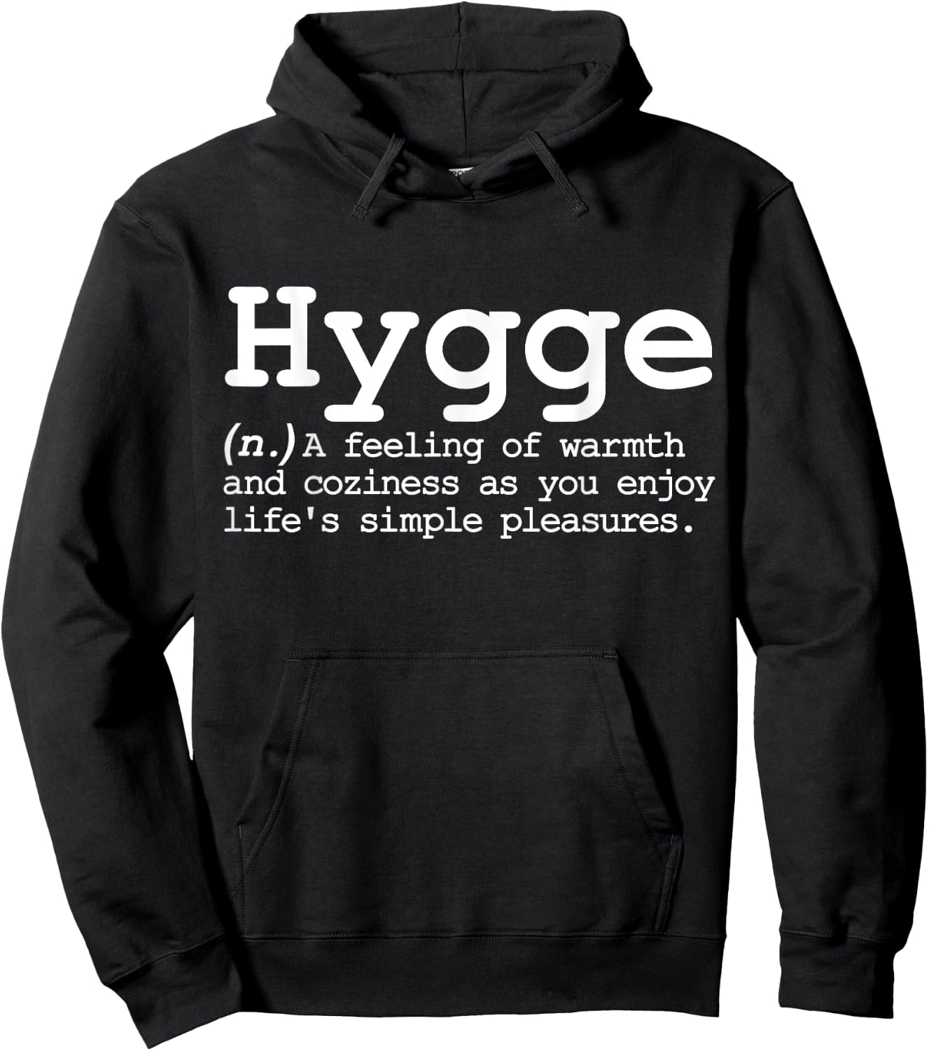 Hygge Funny Word Definition Vocabulary Cozy Nordic Winter Hoodie - Hoodie | Black
