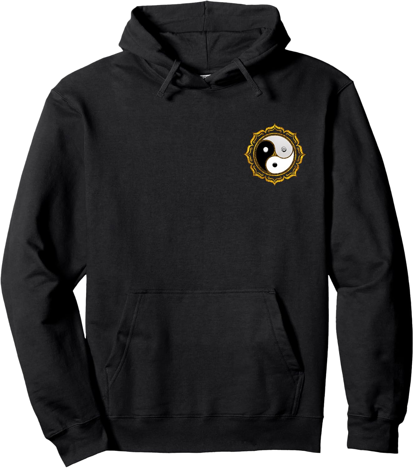 Triple Yin Yang, Lotus flower, Gankyil, Zen, Buddhism, Tao Hoodie - Hoodie | Black