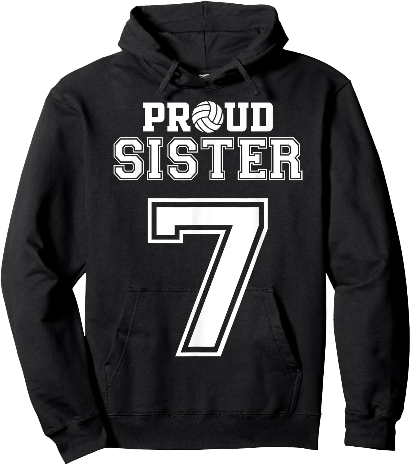 Custom Proud Volleyball Sister Number 7 Personalized Women Hoodie - Hoodie | Black