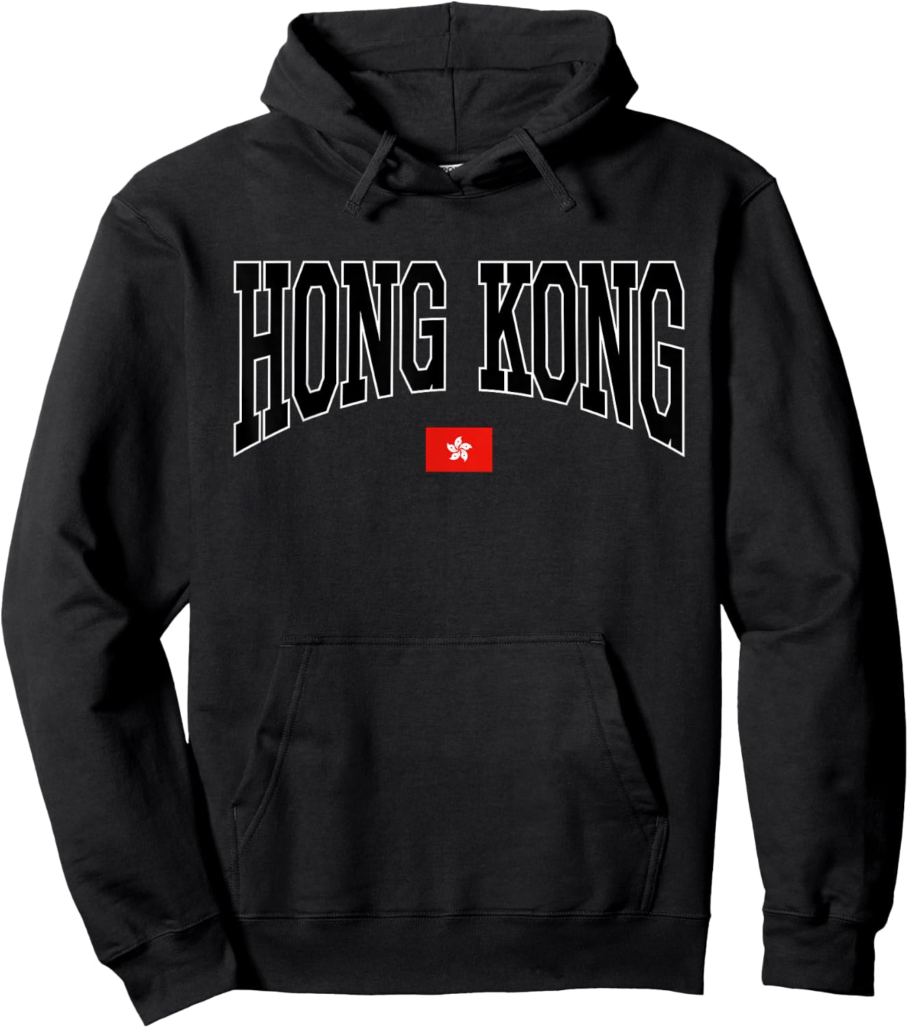 Classic Hong Kong Flag Hongkonger Vintage Campus Hoodie - Hoodie | Black