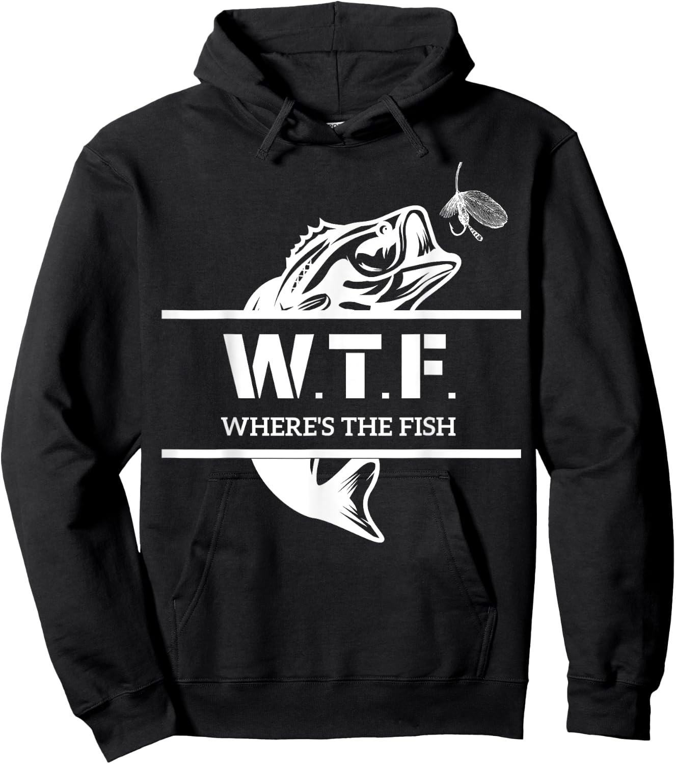 W.T.F. Where's The Fish, Who Like Fishing Women Hoodie - Hoodie | Black