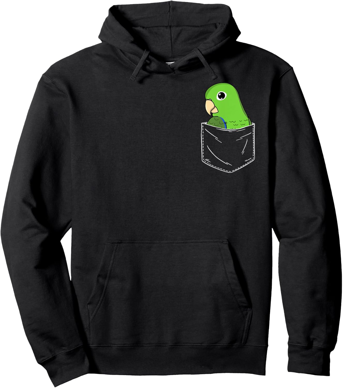 Cute Parrot In A Pocket I Green Parrotlet Hoodie - Hoodie | Black