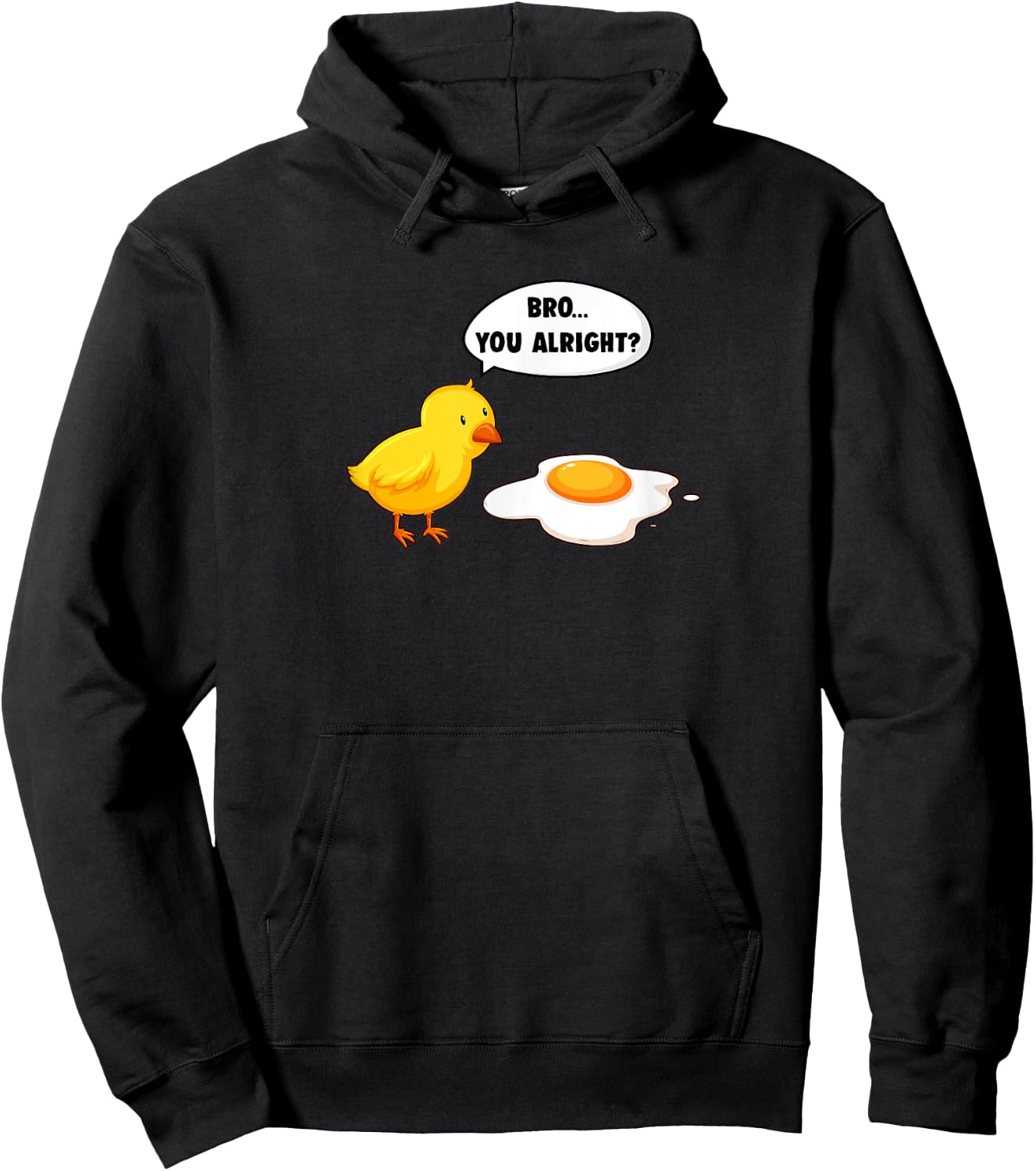 Funny Bro You Alright? Sarcastic Chicken Hoodie - Hoodie | Black