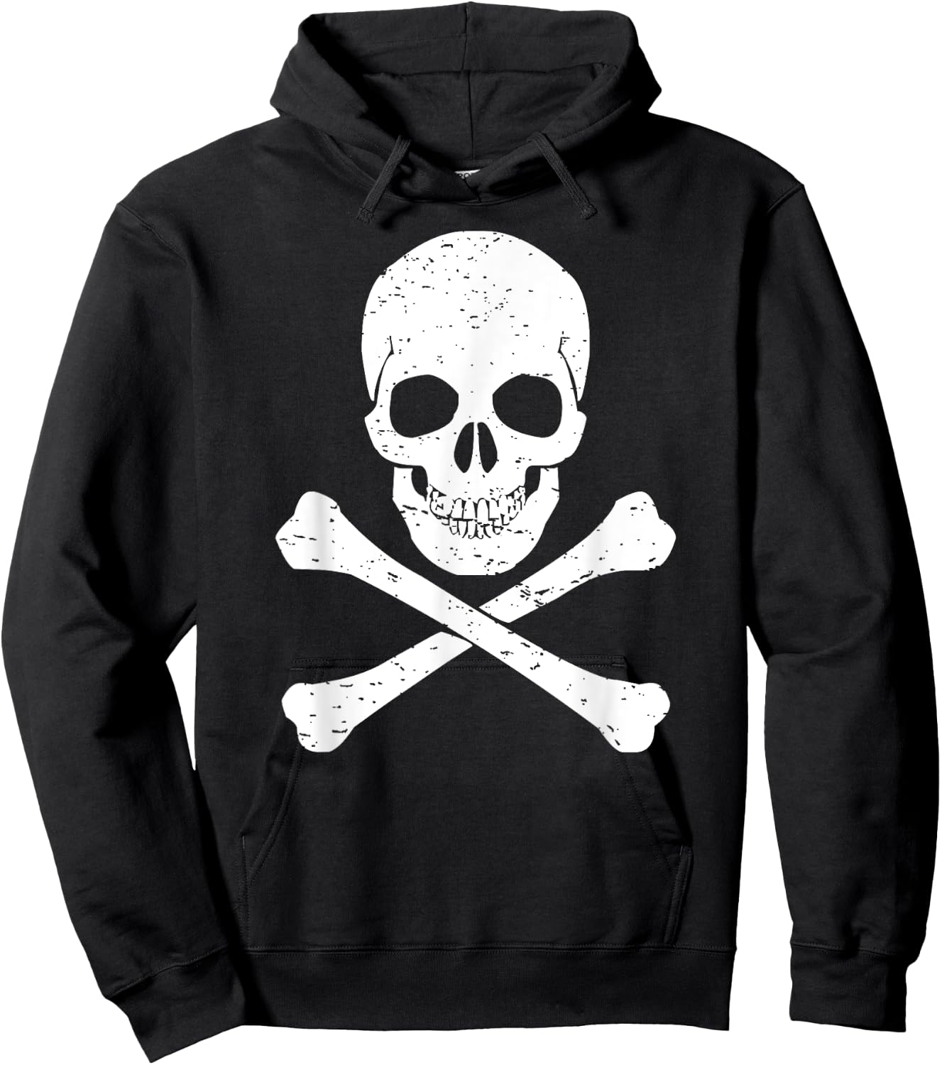 Skull & Cross Bones Vintage Pirate Halloween Lazy Costume Hoodie - Hoodie | Black