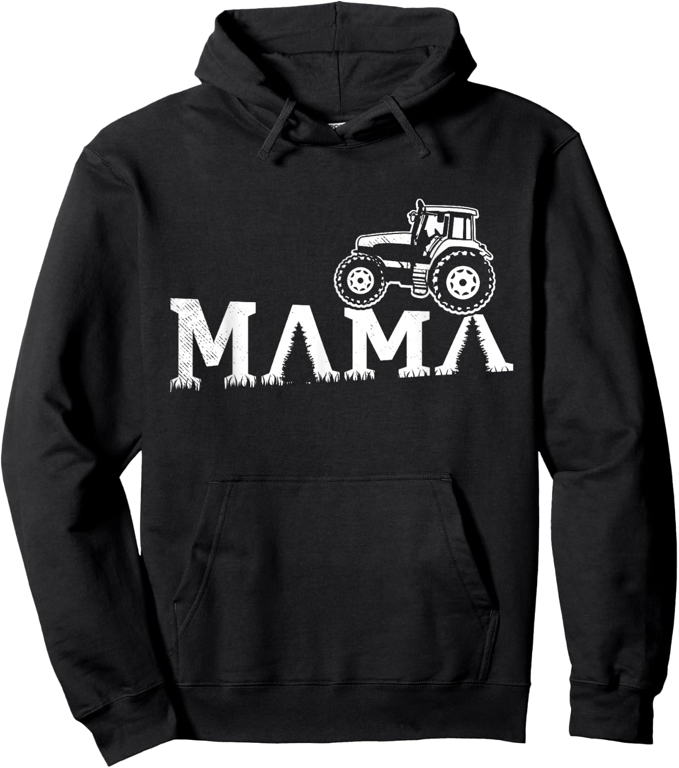 teestatic Women's Farm Themed Tractor MAMA Artwork - Black, X-Small Hoodie - Hoodie | Black