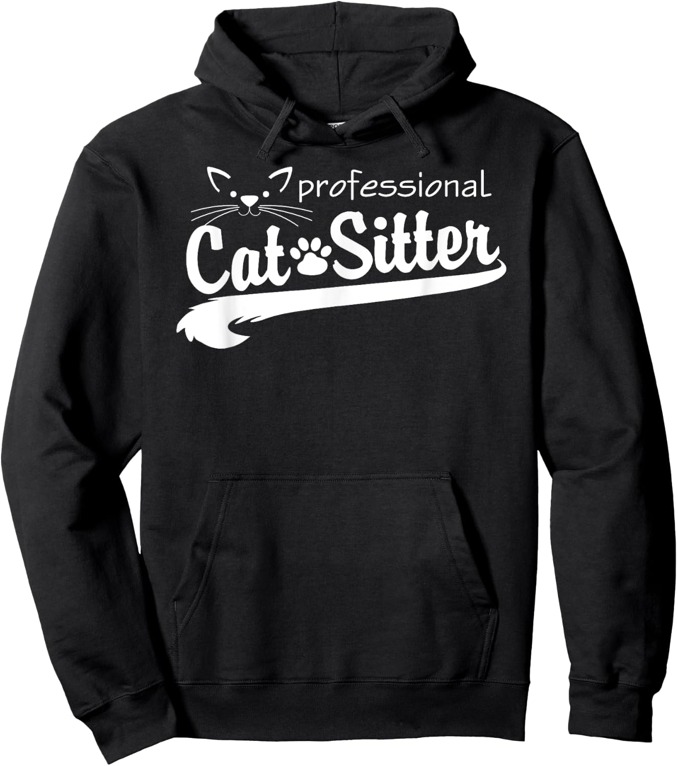 Professional Cat Sitter Tail Hoodie - Hoodie | Black