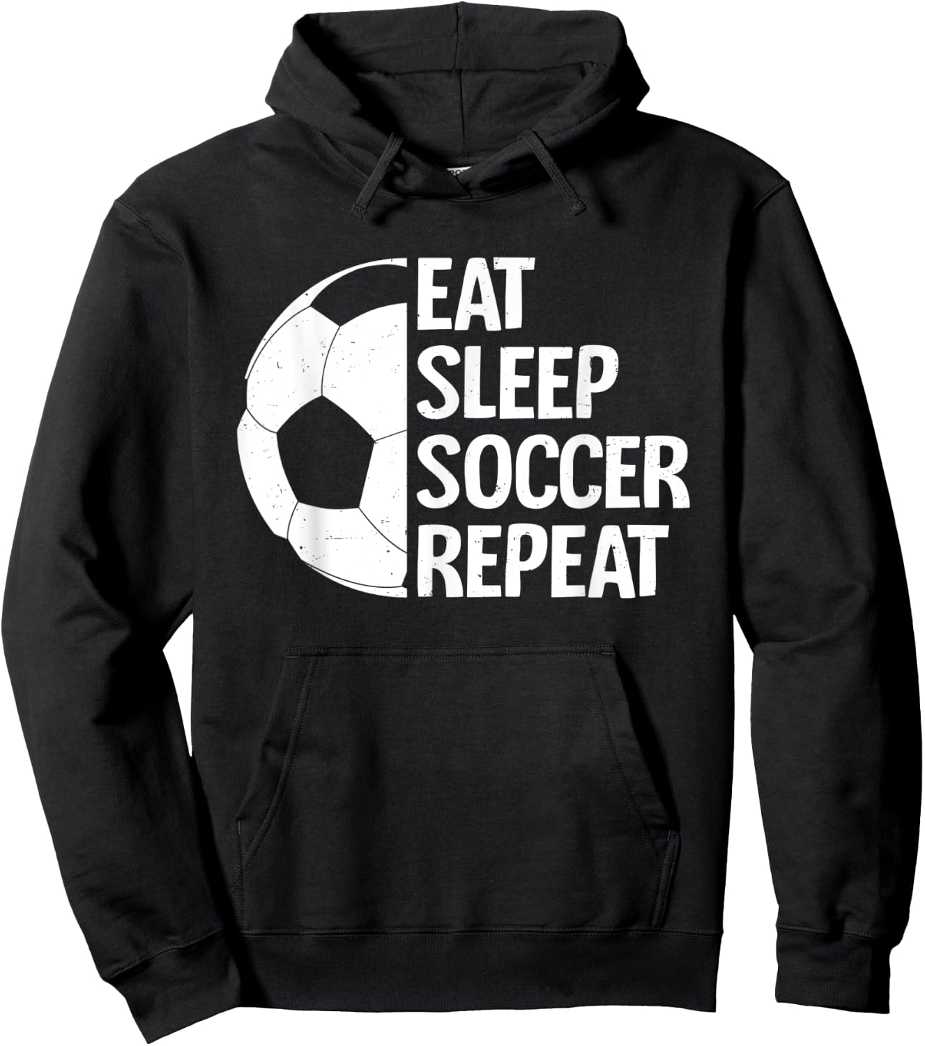 Eat Sleep Soccer Repeat Funny Soccer Player Men Boys Hoodie - Hoodie | Black