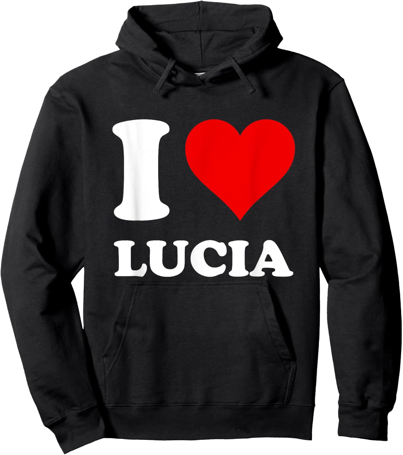Red Heart I Love Lucia Hoodie - Hoodie | Black