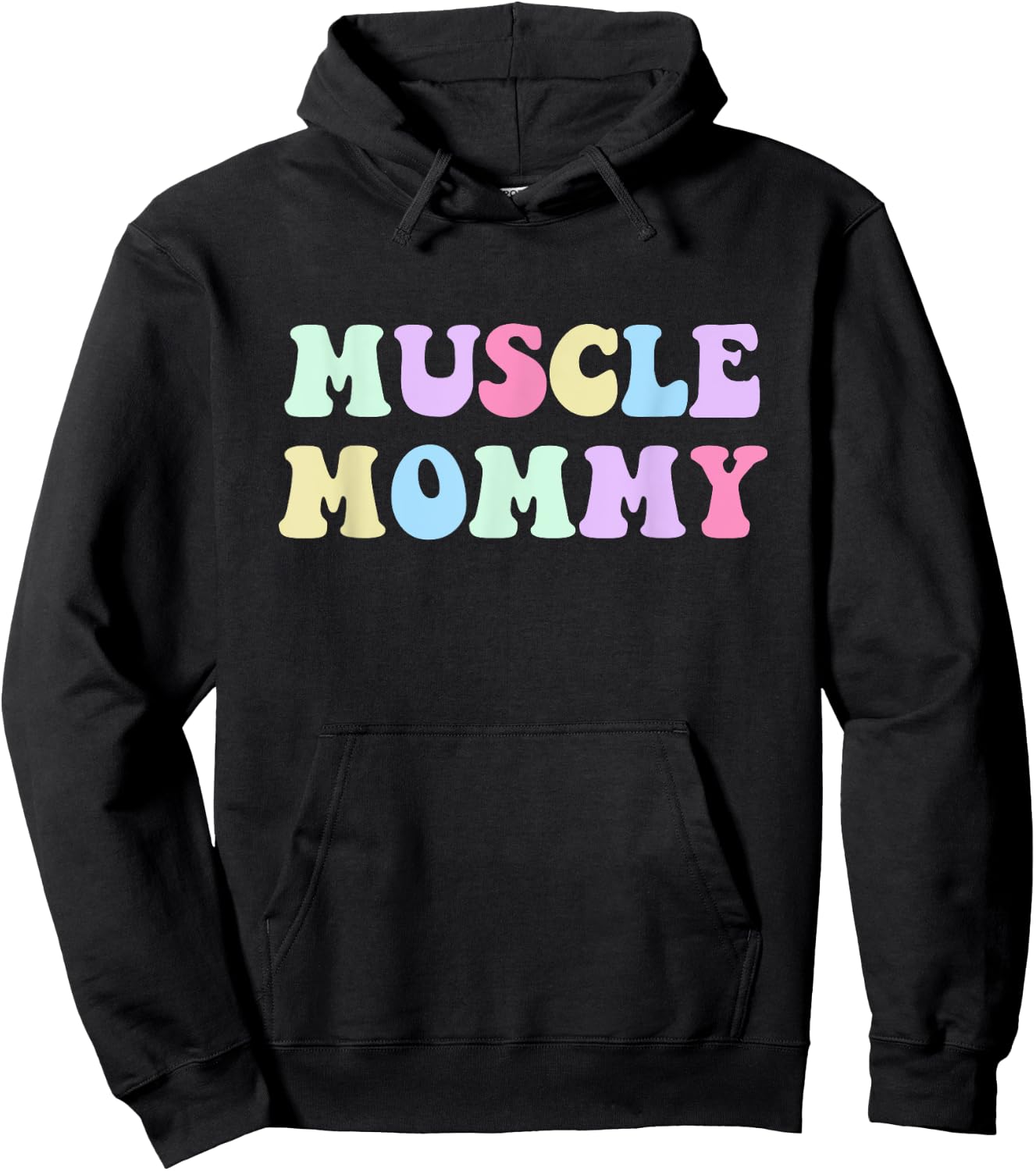 Muscle Mommy Retro Gym Mom Bodybuilder Weightlifting Fitness Hoodie - Hoodie | Black