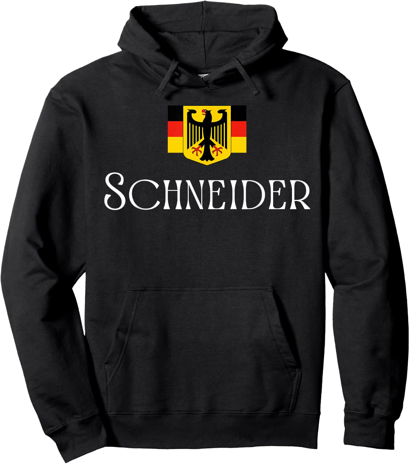 Schneider Surname German Family Name Heraldic Eagle Flag Hoodie - Hoodie | Black