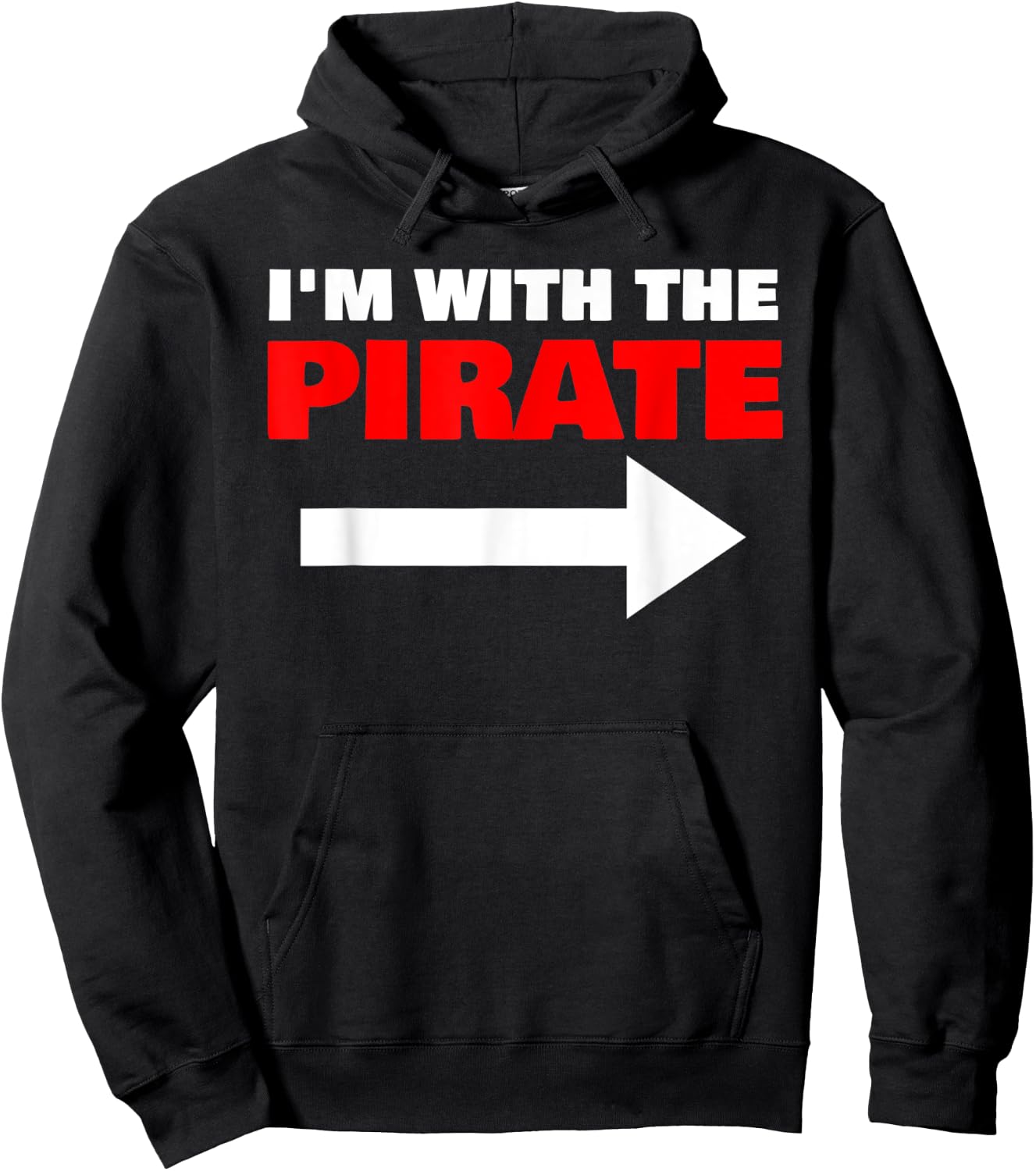 I'm With The Pirate Fun Matching Halloween Couple Costume Hoodie - Hoodie | Black
