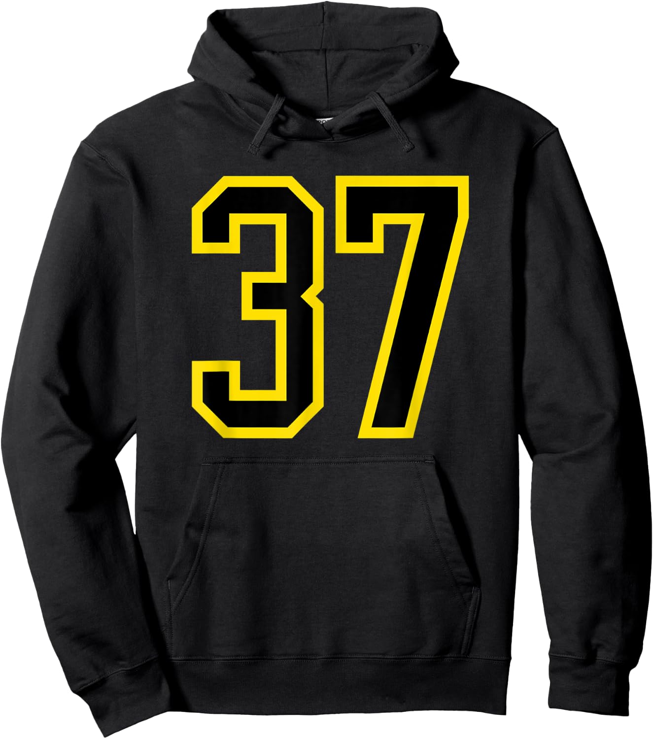 Jersey Number #37 Yellow Black Birthday Sports Number 37 Hoodie - Hoodie | Black