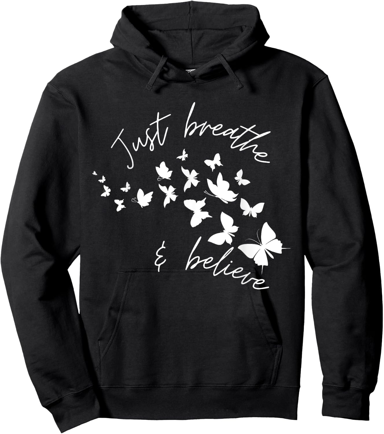 breathe and believe Christian T Butterfly Faith Hoodie - Hoodie | Black