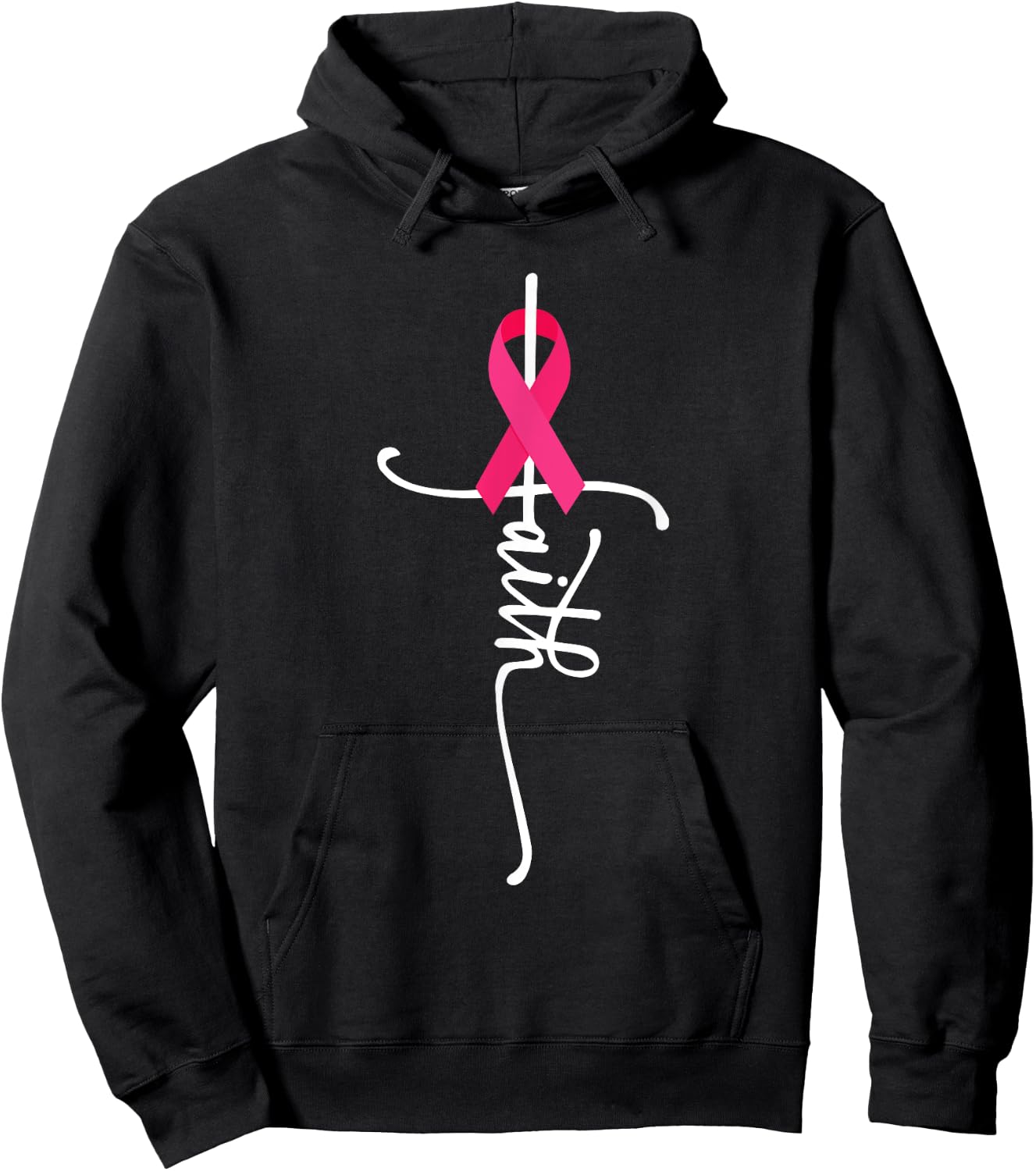 Breast Cancer Faith Breast Cancer Awareness Hoodie - Hoodie | Black
