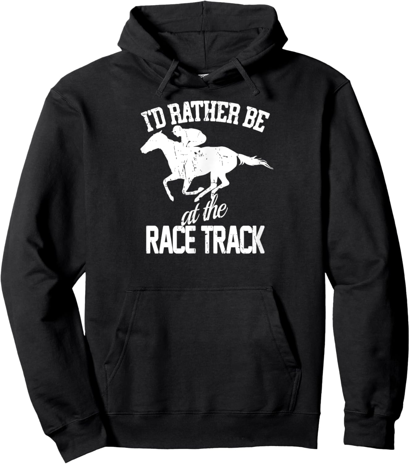I'd Rather Be At The Racing Track Horse Girl Horse Riding Hoodie - Hoodie | Black