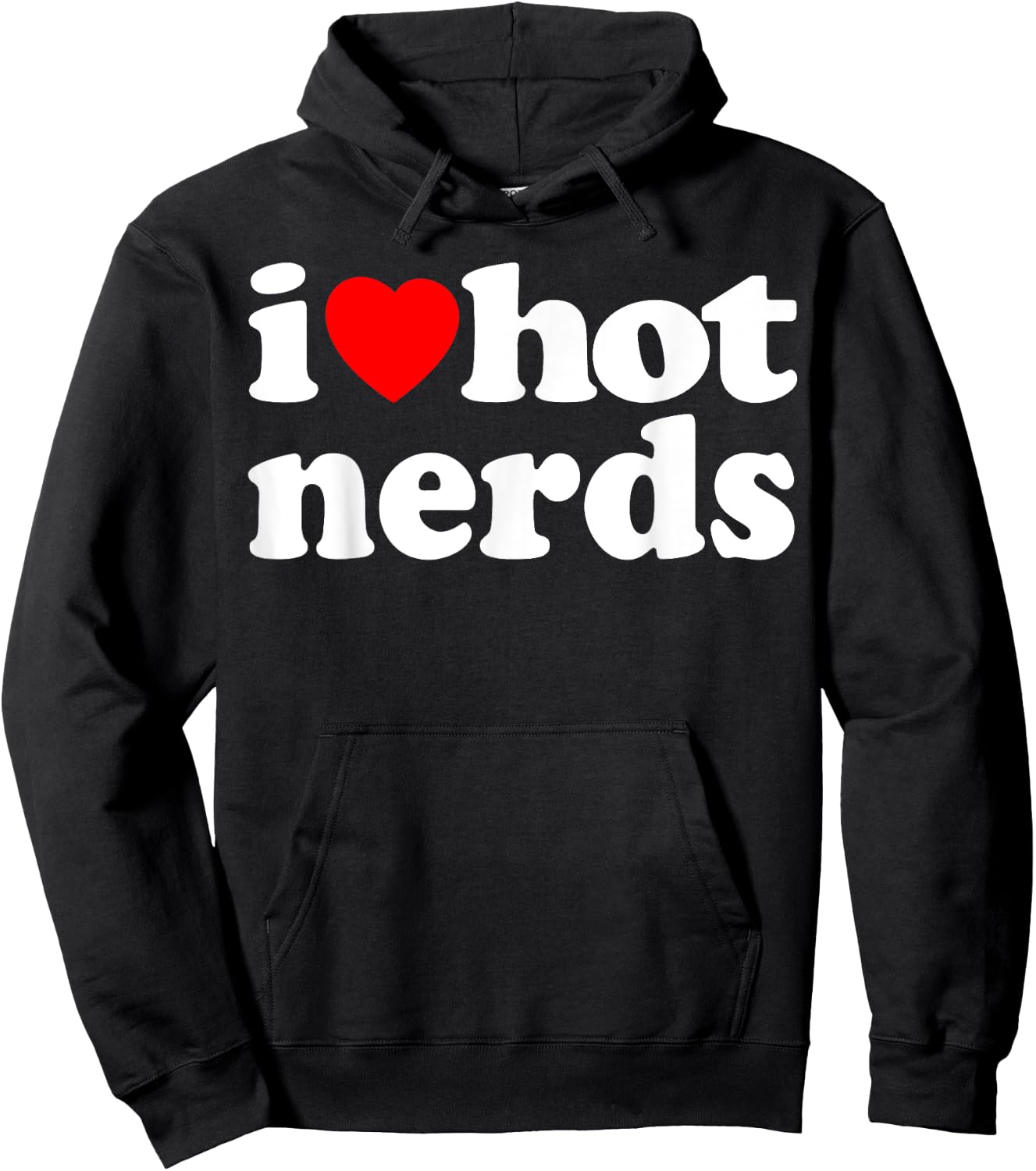 Funny Nerdy I Love Hot Nerds Vintage I Heart Hot Nerds Gift Hoodie - Hoodie | Black
