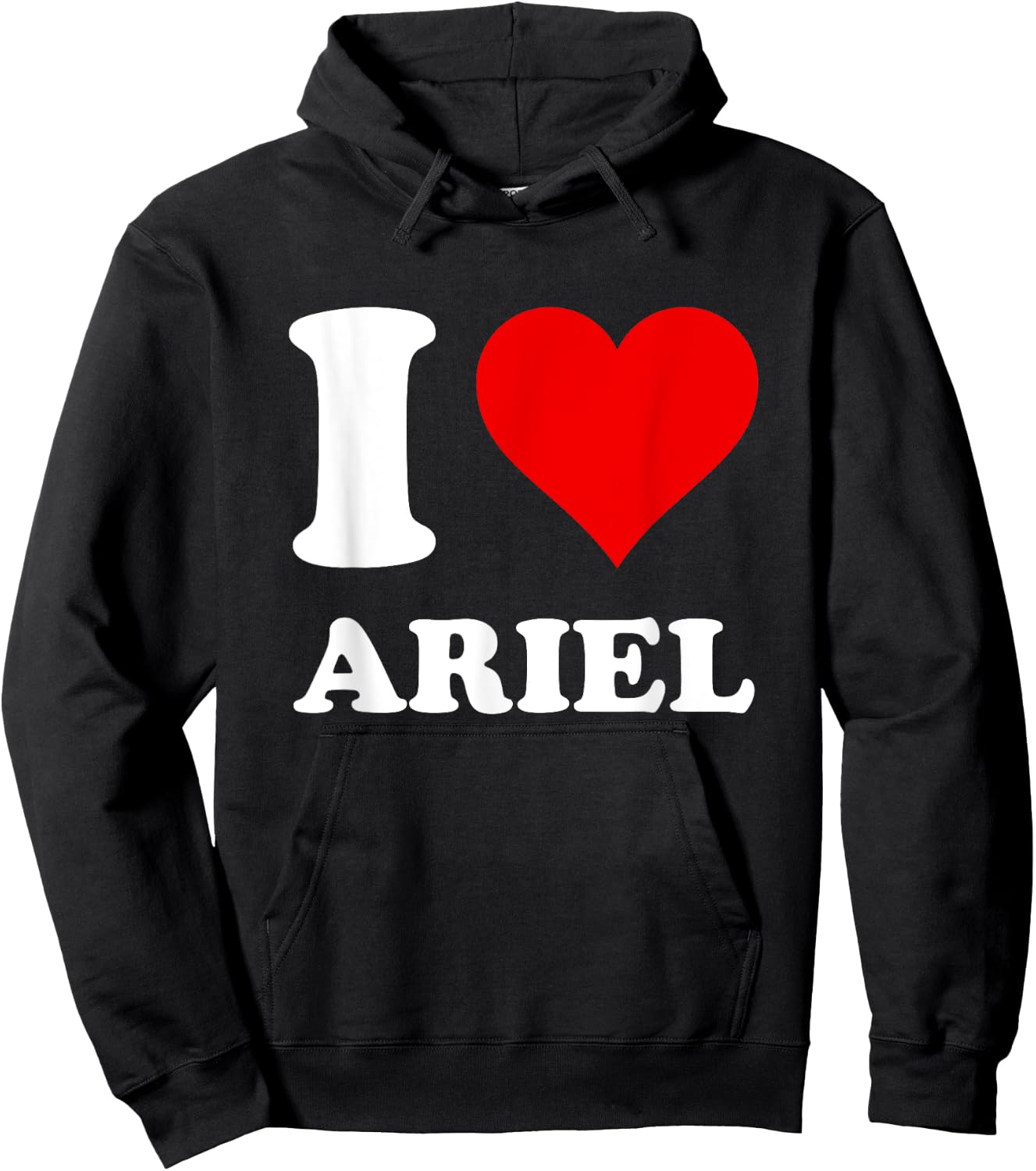 Red Heart I Love Ariel Hoodie - Hoodie | Black