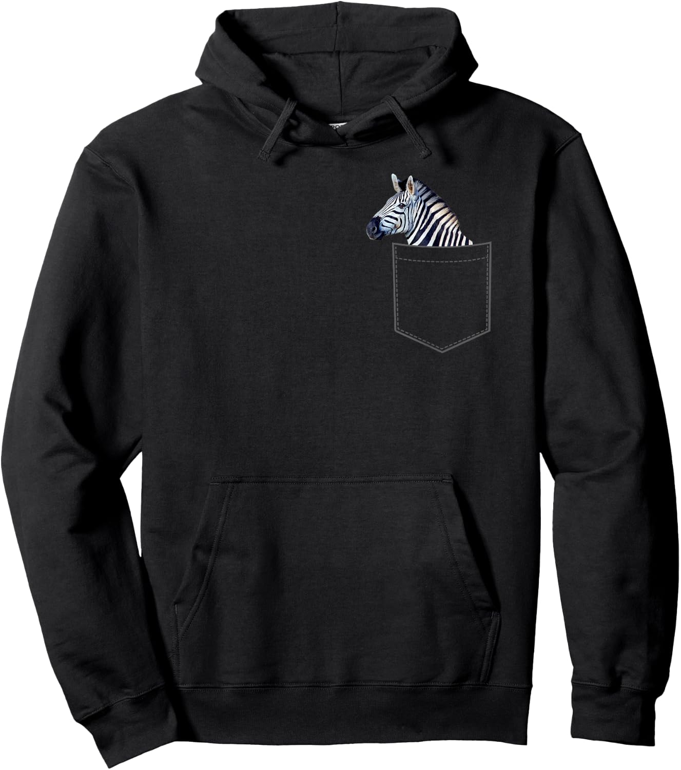 Cute Zebra Pocket Boys Girls Funny Animal Toddler Hoodie - Hoodie | Black