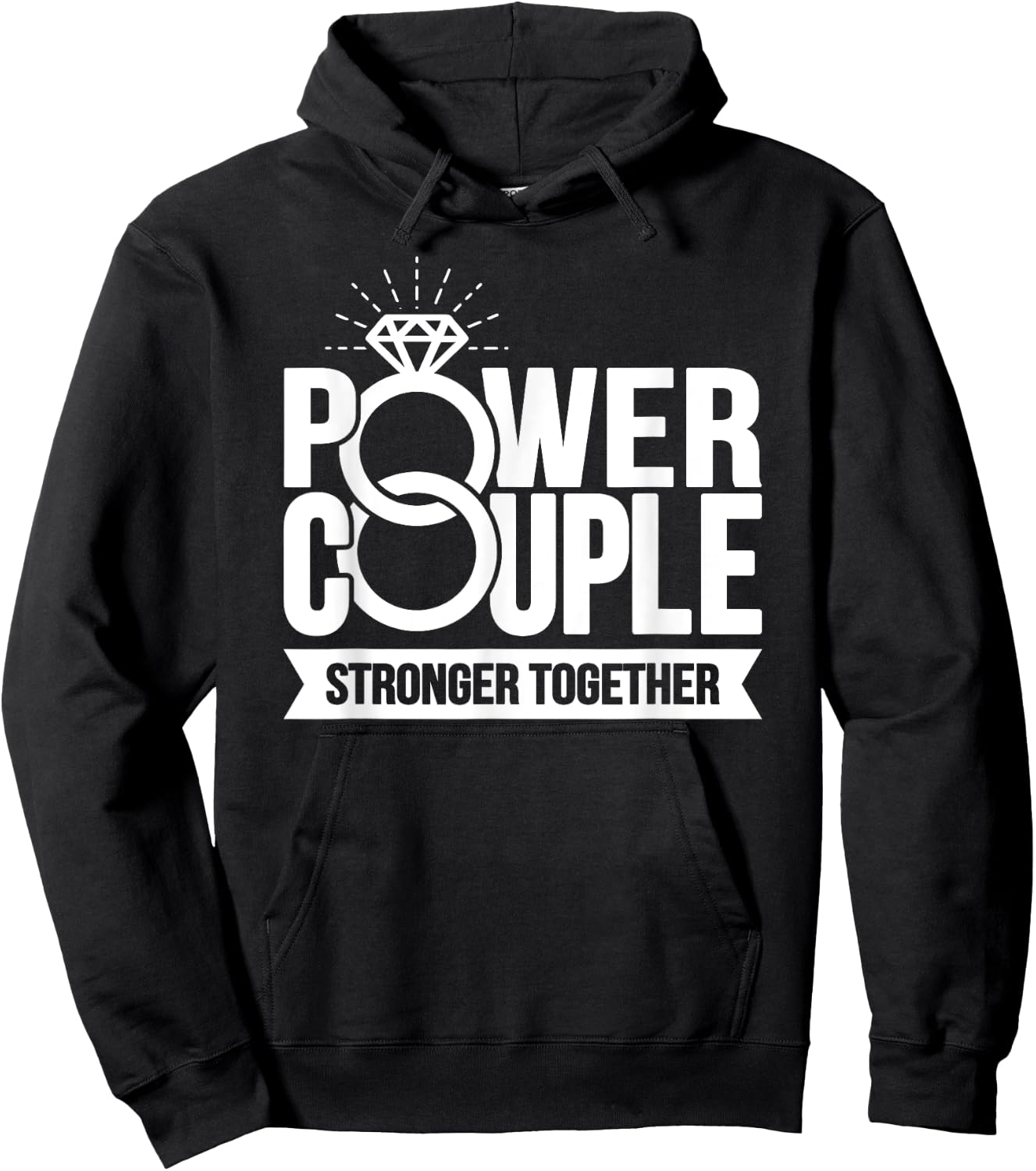 Wedding Anniversary - Power Couple - Matching Couples Hoodie - Hoodie | Black