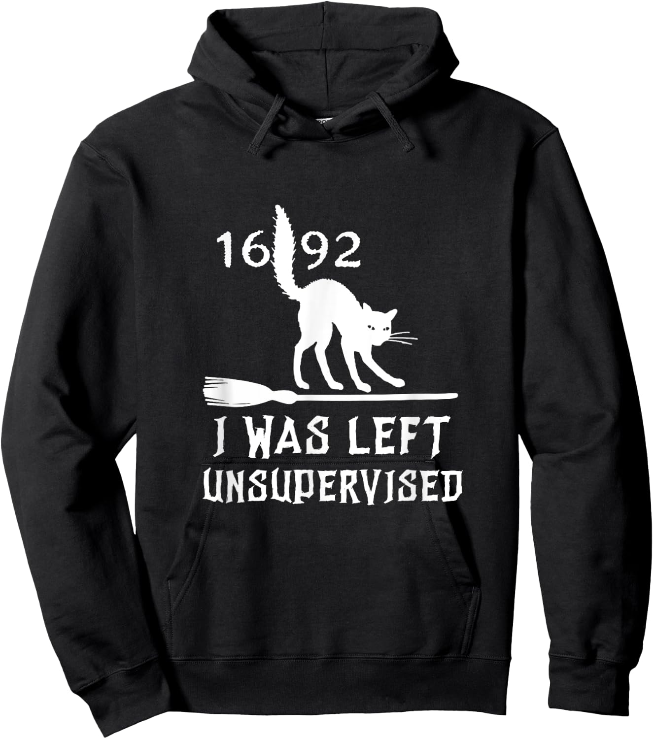 Halloween 1692 Cat I was left unsupervised Salem Witch Trial Hoodie - Hoodie | Black