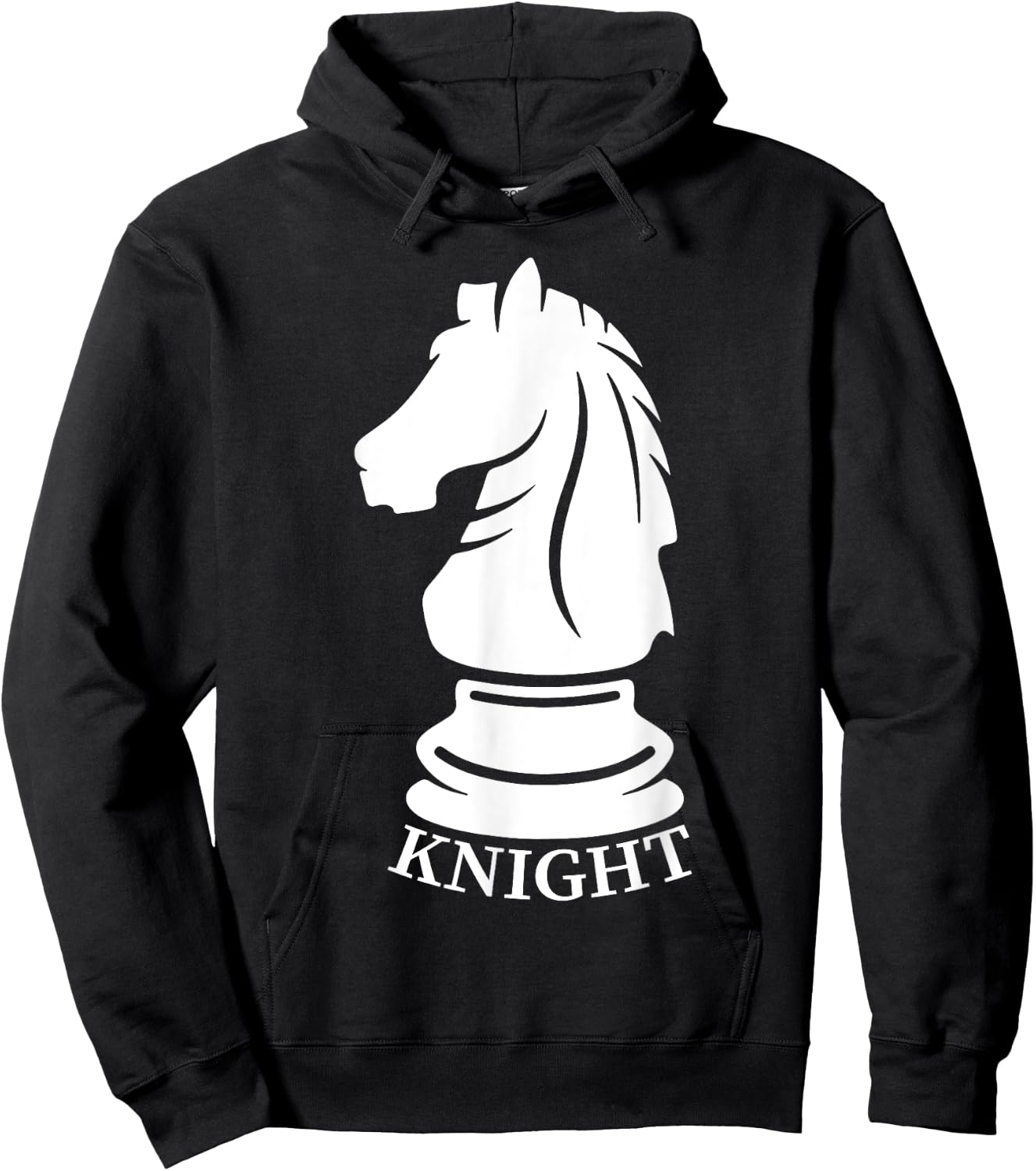 White Knight Chess Piece Chess Lovers Gag Gifts Men Kids Hoodie - Hoodie | Black