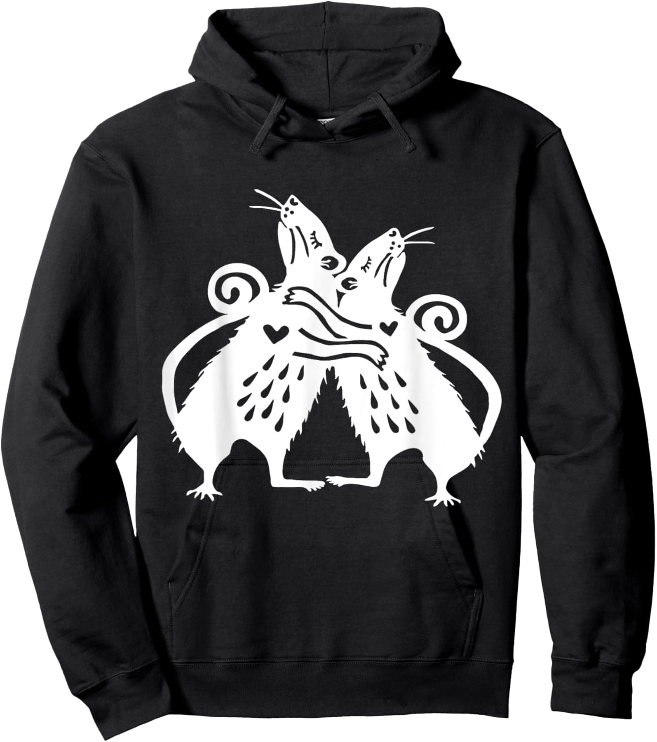Cute Rats Hugging Rat Funny Mouse Lover Mice Kawaii Goth Hoodie - Hoodie | Black